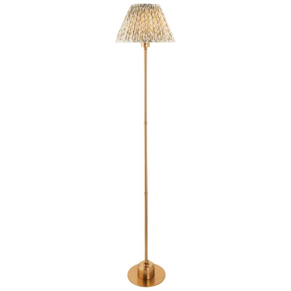Lampa podłogowa Endon 114782 Burley Rechargeable & Leaf 30cm Floor, Brushed aged brass plate
