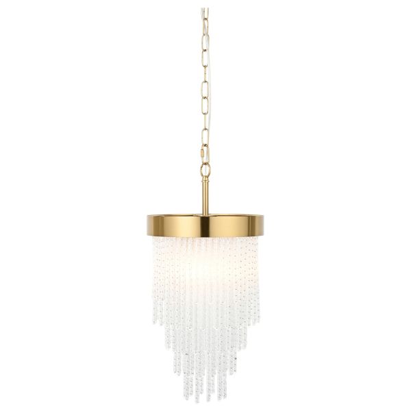 Żyrandol Endon 115345 Anistoria Pendant, Brushed aged brass plate & clear glass