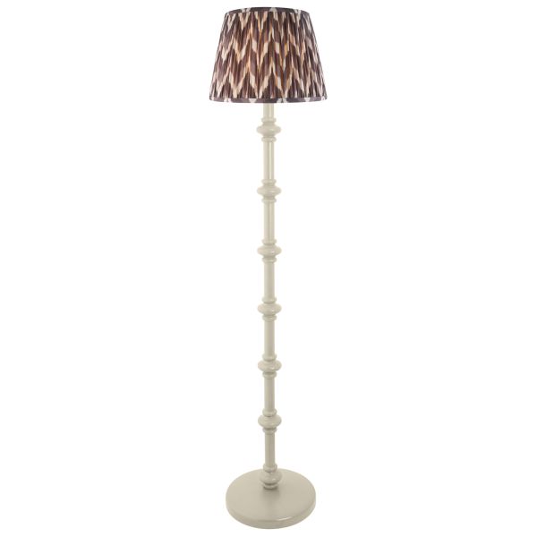 Торшер Endon 115477 Carnaby & Zigzag 35cm Floor, Satin almond white paint & pearl grey fabric