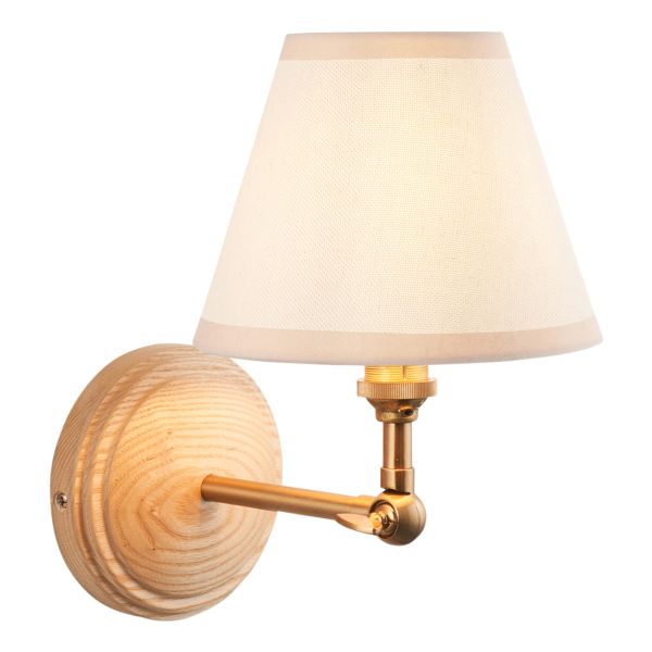 Бра Endon 115851 Wood Wing & Ivy 16cm Wall, Ash wood & vintage white fabric
