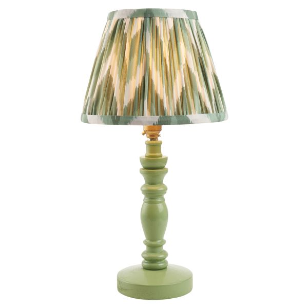 Настільна лампа Endon 115941 Bibury & Zigzag 20cm Table, Satin cotswold green paint & cotswold green fabric