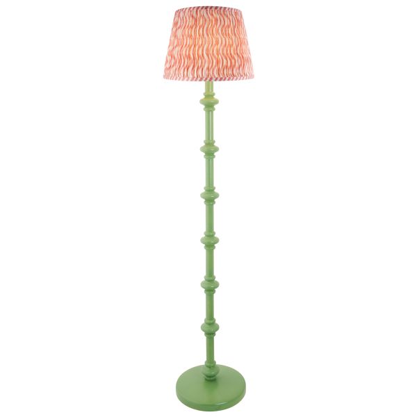 Торшер Endon 116137 Carnaby & Ripple 35cm Floor, Satin cotswold green paint & coral pink fabric