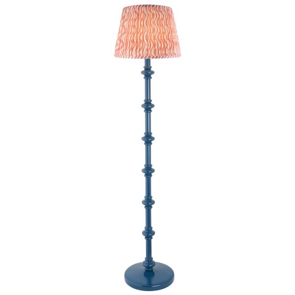 Торшер Endon 116149 Carnaby & Ripple 35cm Floor, Satin marlin blue paint & coral pink fabric