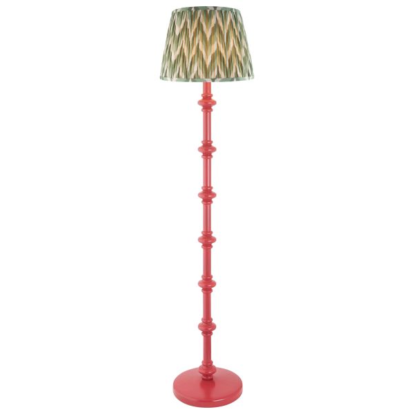 Торшер Endon 116163 Carnaby & Zigzag 35cm Floor, Satin pink clay paint & cotswold green fabric