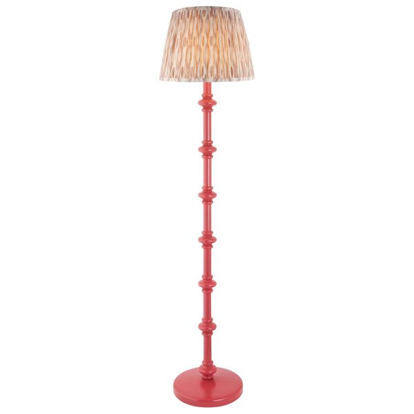 Торшер Endon 116167 Carnaby & Ikat 35cm Floor, Satin pink clay paint & neutral print fabric