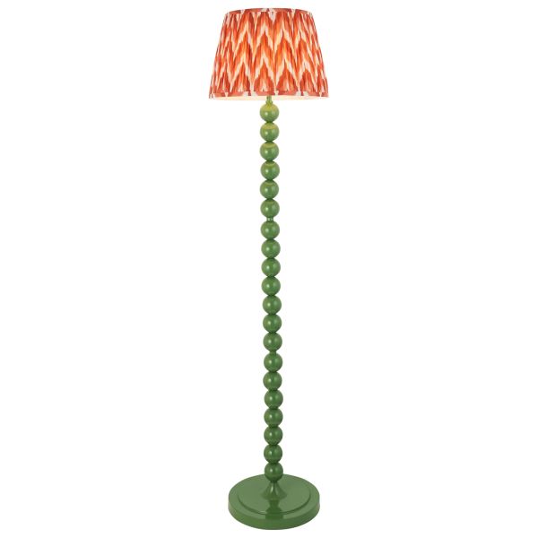 Торшер Endon 116188 Higgledy & Zigzag 35cm Floor, Gloss cotswold green paint & apricot orange fabric