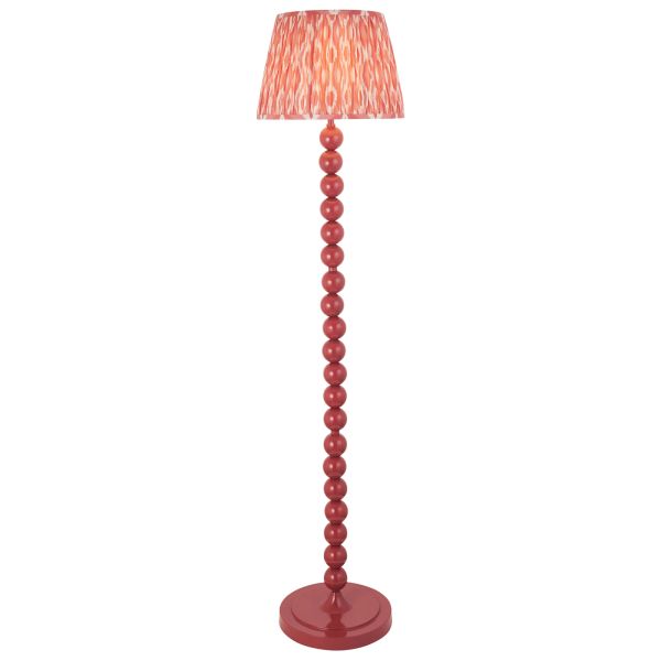Lampa podłogowa Endon 116207 Higgledy & Ikat 35cm Floor, Gloss pink clay paint & coral pink fabric