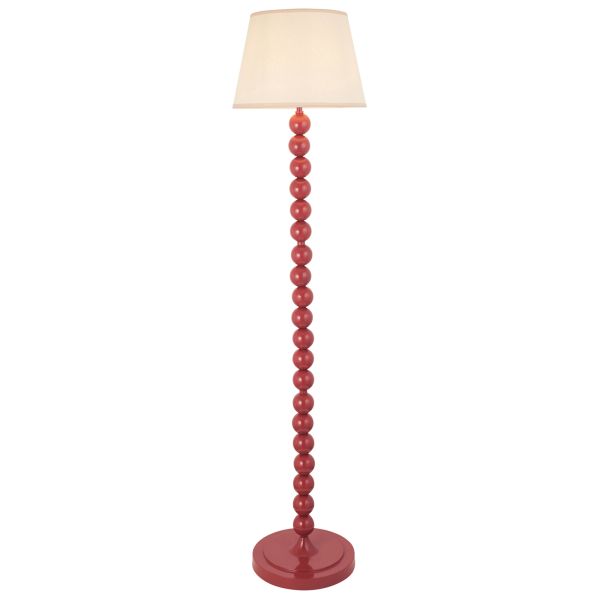 Lampa podłogowa Endon 116208 Higgledy & Ivy 35cm Floor, Gloss pink clay paint & vintage white fabric