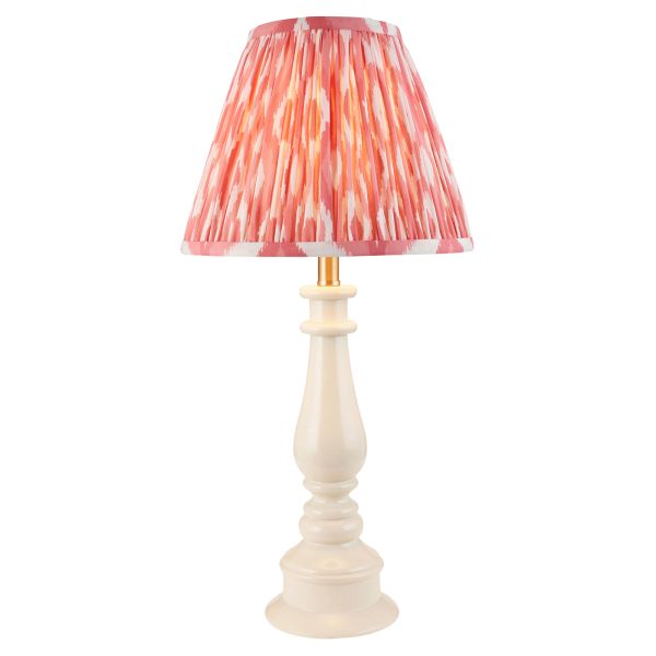 Lampa stołowa Endon 116322 Myrtle & Ikat 25cm Table, Almond white & coral pink fabric