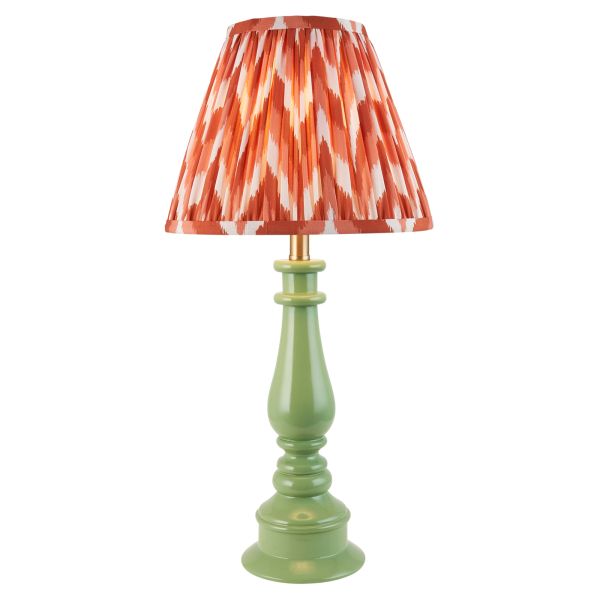 Lampa stołowa Endon 116338 Myrtle & Zigzag 25cm Table, Cotswold green & apricot orange fabric