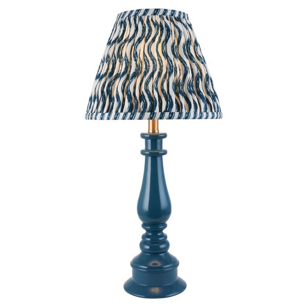 Lampa stołowa Endon 116344 Myrtle & Ripple 25cm Table, Marlin blue & marlin blue fabric