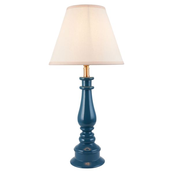 Lampa stołowa Endon 116353 Myrtle & Ivy 25cm Table, Marlin blue & vintage white fabric