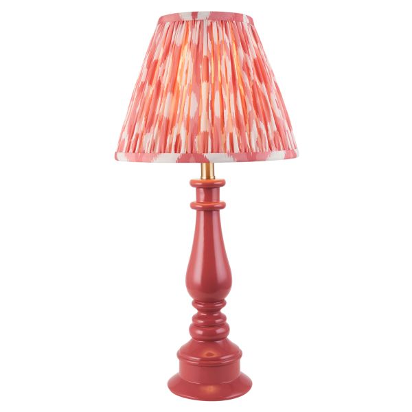 Lampa stołowa Endon 116358 Myrtle & Ikat 25cm Table, Pink clay & coral pink fabric