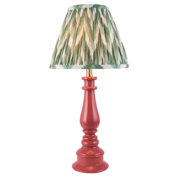 Lampa stołowa Endon 116361 Myrtle & Zigzag 25cm Table, Pink clay & cotswold green fabric