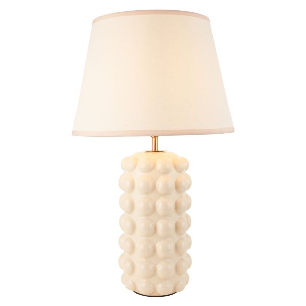 Настільна лампа Endon 116386 Bobble & Ivy 35cm Table, White crackle glaze & vintage white fabric