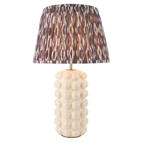 Настільна лампа Endon 116391 Bobble & Ikat 35cm Table, White crackle glaze & pearl grey fabric