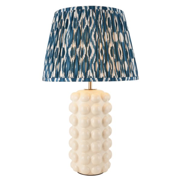 Настільна лампа Endon 116392 Bobble & Ikat 35cm Table, White crackle glaze & marlin blue fabric