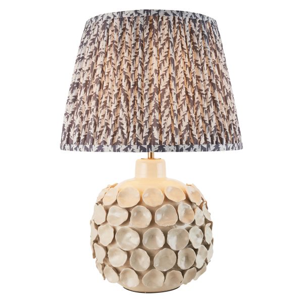 Lampa stołowa Endon 116394 Borello & Leaf 35cm Table, Ivory crackle glaze & pearl grey fabric