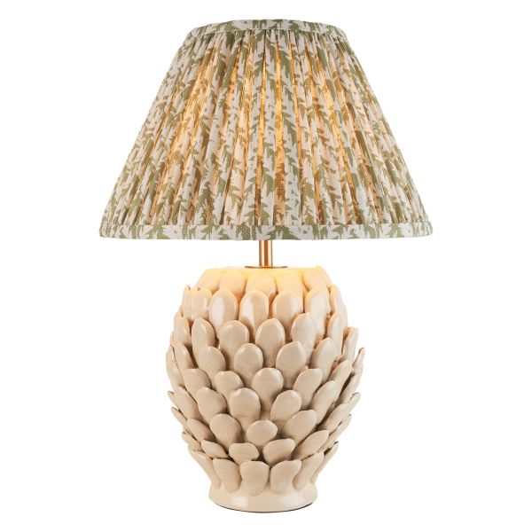Настільна лампа Endon 116411 Layered Leaf & Leaf 30cm Table, Ivory crackle glaze & herb garden green fabric
