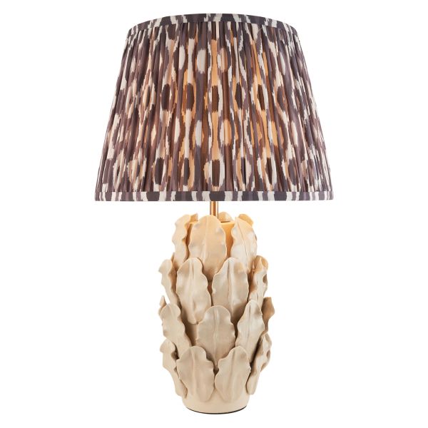 Настільна лампа Endon 116463 Layered Leaf & Ikat 35cm Table, Ivory crackle glaze & pearl grey fabric