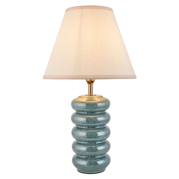 Lampa stołowa Endon 116492 Squash & Ivy 25cm Table, Ocean spray glaze & vintage white fabric