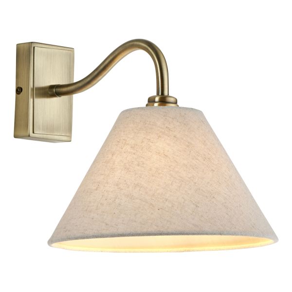 Бра Endon 116911 Knole Wall, Antique brass plate & natural faux linen