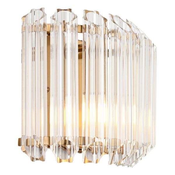 Kinkiet Endon 117516 Valentina Wall, Brushed aged brass plate & clear glass