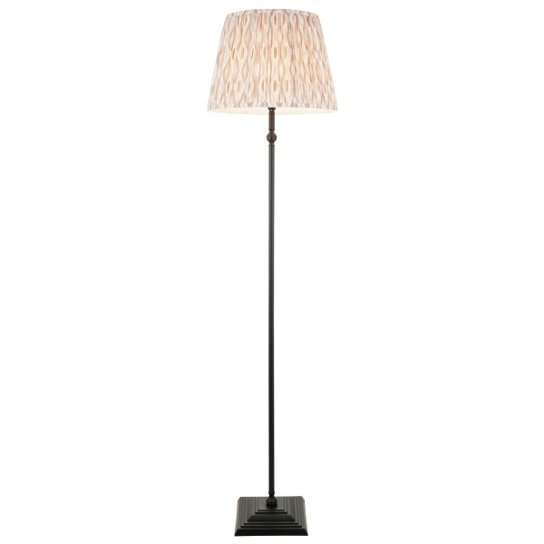 Торшер Endon 117997 Lille & Ikat 40cm Floor, Matt black & neutral print fabric