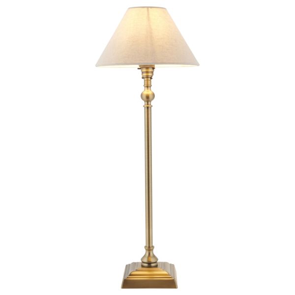 Lampa stołowa Endon 118122 Lille Table 22cm Shade, Antique brass plate & natural linen