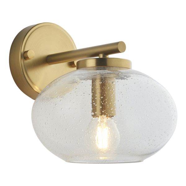 Kinkiet Endon 118509 Jacob Wall, Warm brass plate & clear bubble glass