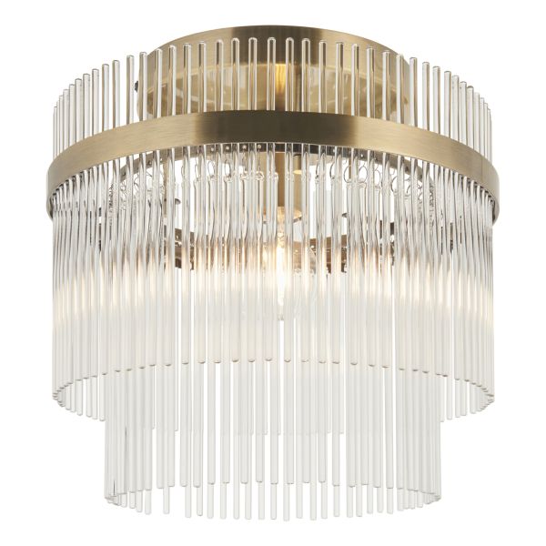 Люстра Endon 119492 Marietta Flush, Antique brass plate & clear glass