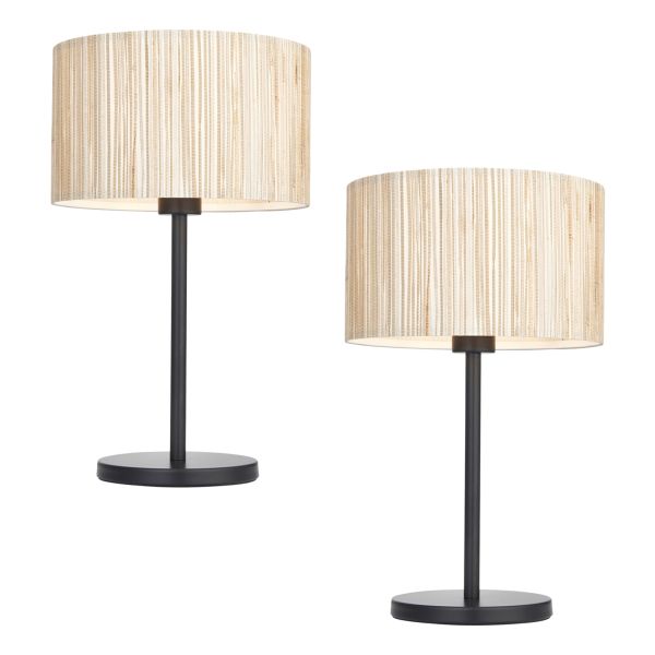 Настільна лампа Endon 121511 Longshore - Twin Pack Table, Natural seagrass & matt black