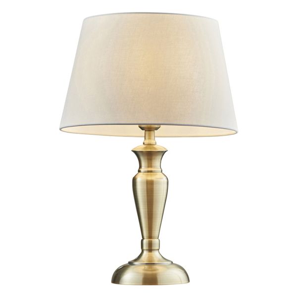 Lampa stołowa Endon 91091 Oslo & Evie Pale grey shade