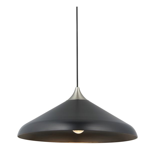 Lampa wisząca Endon 96560 Glo Pendant, Matt black & matt nickel plate