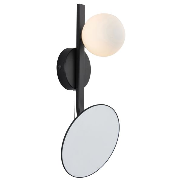 Oświetlenie lustra Endon 96729 Spa mirror Wall, Matt black, mirrored glass with opal glass