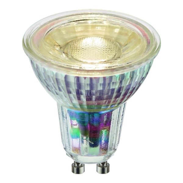 Лампа світлодіодна  сумісна з димером Endon 97117 потужністю 5.5W. Типорозмір — MR16 з цоколем GU10, температура кольору — 3000K
