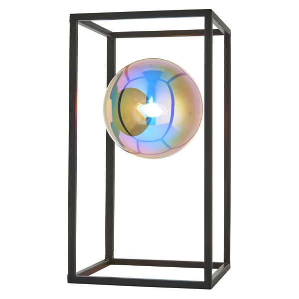 Lampa stołowa Endon 97137 Kinjo Table, Matt black & iridescent glass