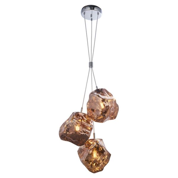 Підвісний світильник Endon 97659 Rock 3lt Pendant