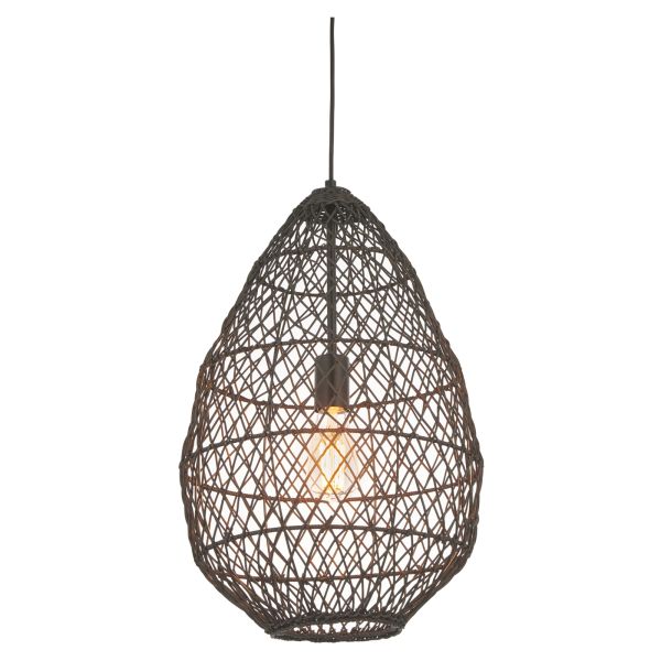 Lampa wisząca Endon 98472 Pimva Pendant, Black rattan & matt black