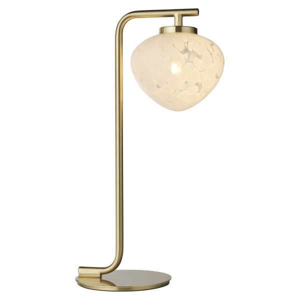 Lampa stołowa Endon 98817 Mali Table, Satin brass plate & white confetti glass