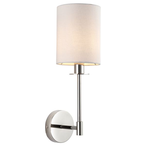Бра Endon 99497 Sancerre Wall, Bright nickel plate & vintage white fabric