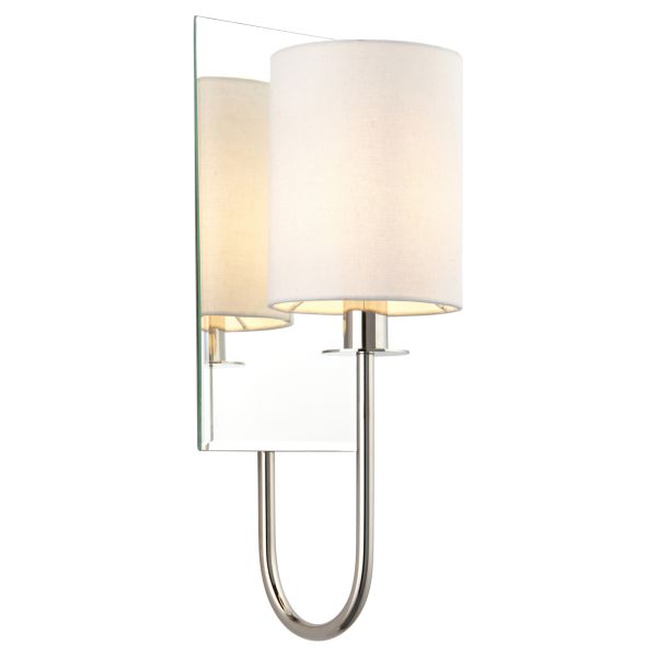 Бра Endon 99515 Mirror Line Wall, Bright nickel plate & vintage white fabric