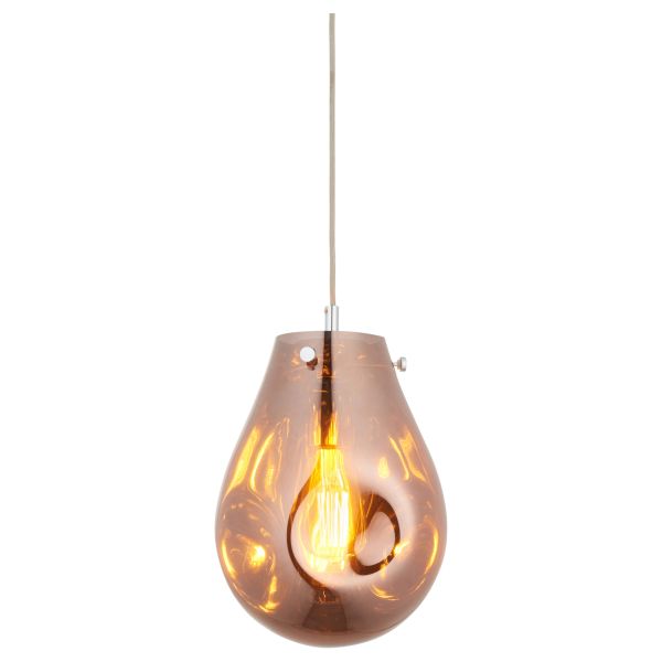 Lampa wisząca Endon 99516 Europa Medium Pendant, Copper metallic glass & chrome plate