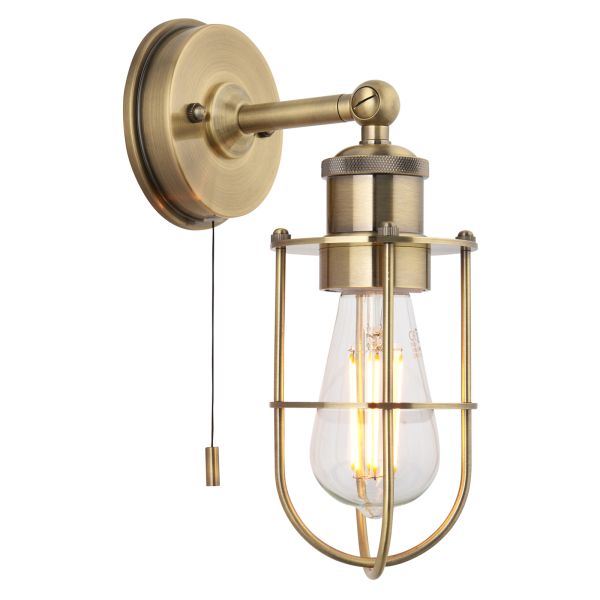 Kinkiet Endon 99952 Crew Wall, Antique brass plate