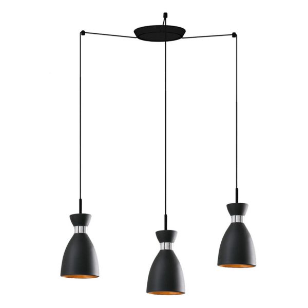 Підвісний світильник Faro 20050-3L Retro 3L Black and copper pendant lamp