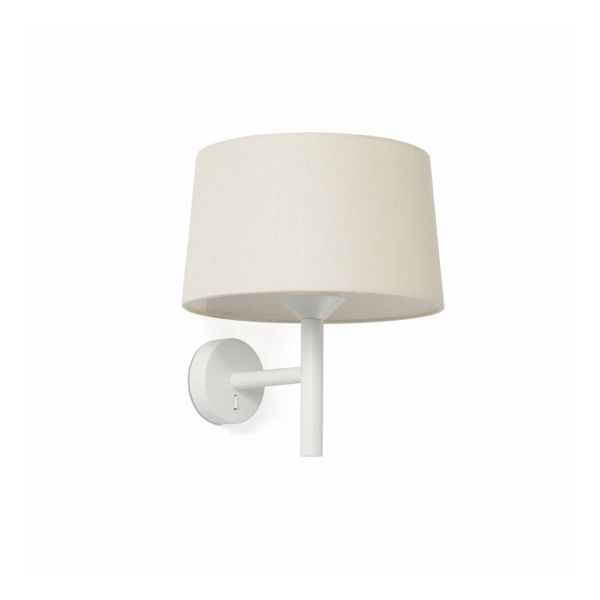 Kinkiet Faro 20222-150 Windsor Wall Lamp White Shade Linen 1xE27