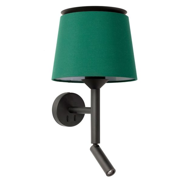 Kinkiet Faro 20303-94 SAVOY Black/green wall lamp with reader