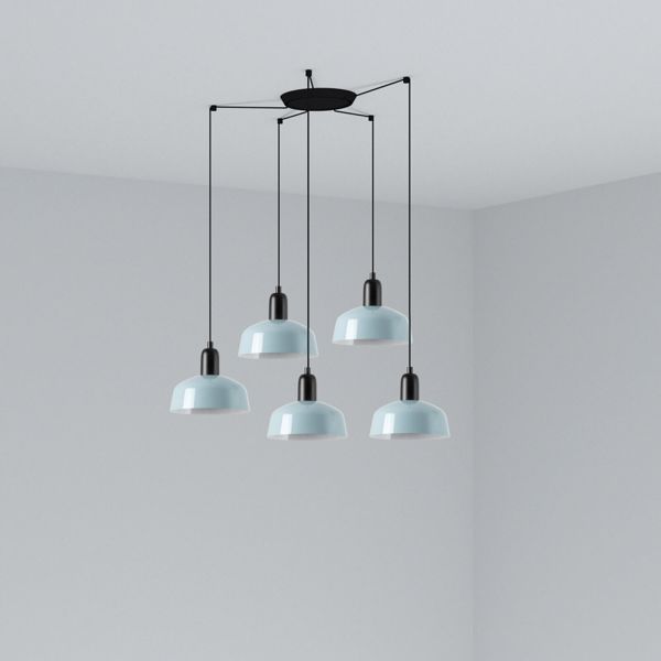 Żyrandol Faro 20340-142-5L Tatawin Pendant Lamp Scr. Metal S Blue Grayish 5xE