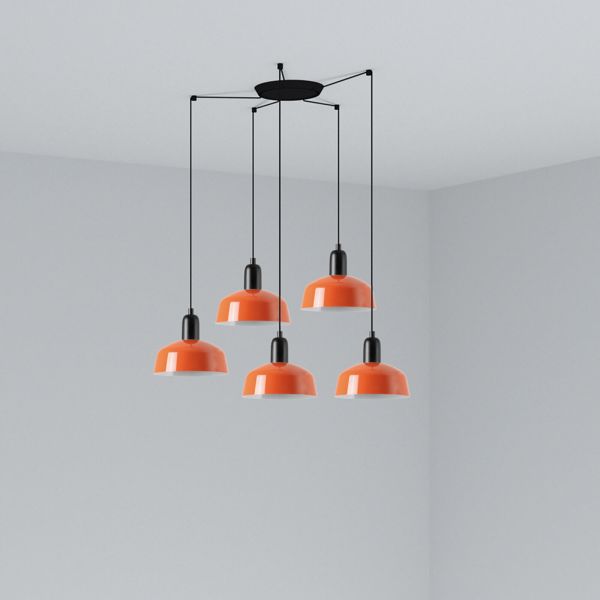 Люстра Faro 20340-143-5L Tatawin Pendant Lamp Scr. Metal S Orange Red. 5xE2