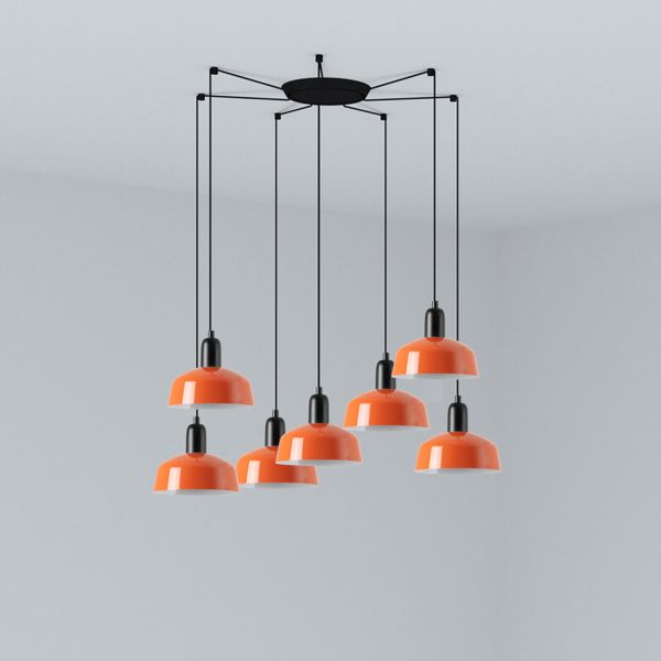Люстра Faro 20340-143-7L Tatawin Pendant Lamp  Scr. Metal S Orange Red. 7xE2